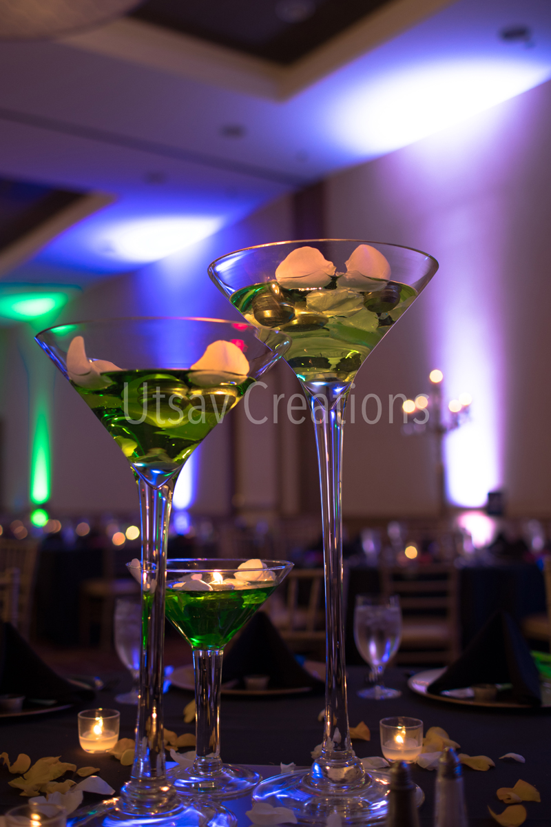 Martini glasses centrepiece